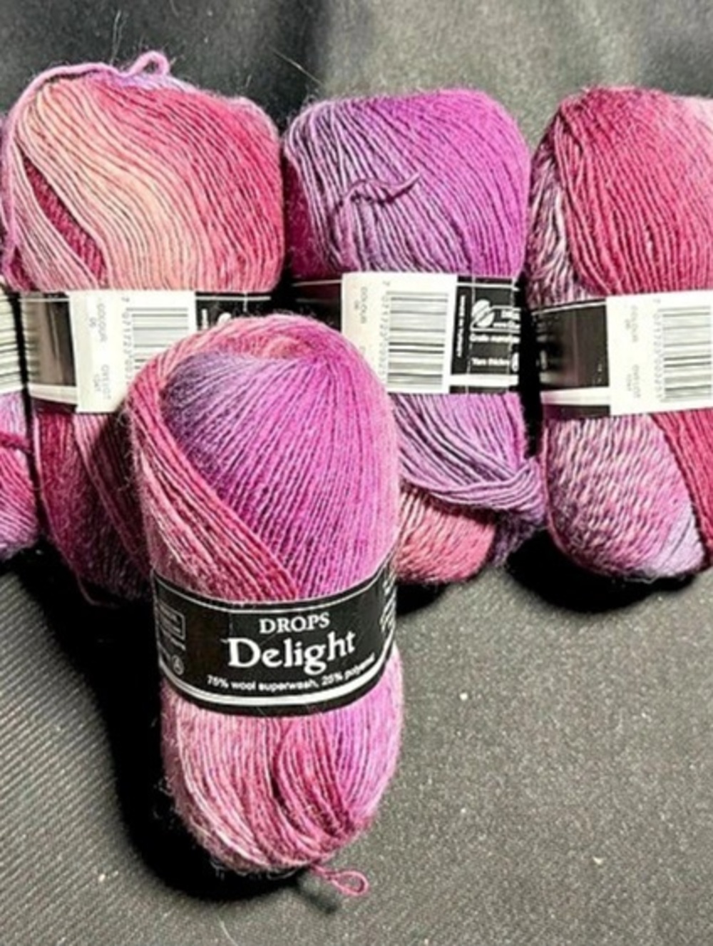 Drops Delight Print Yarn Skeins Pink & Purple Discontinued NWT